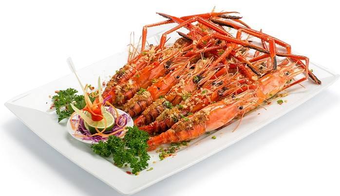 Giant river prawns